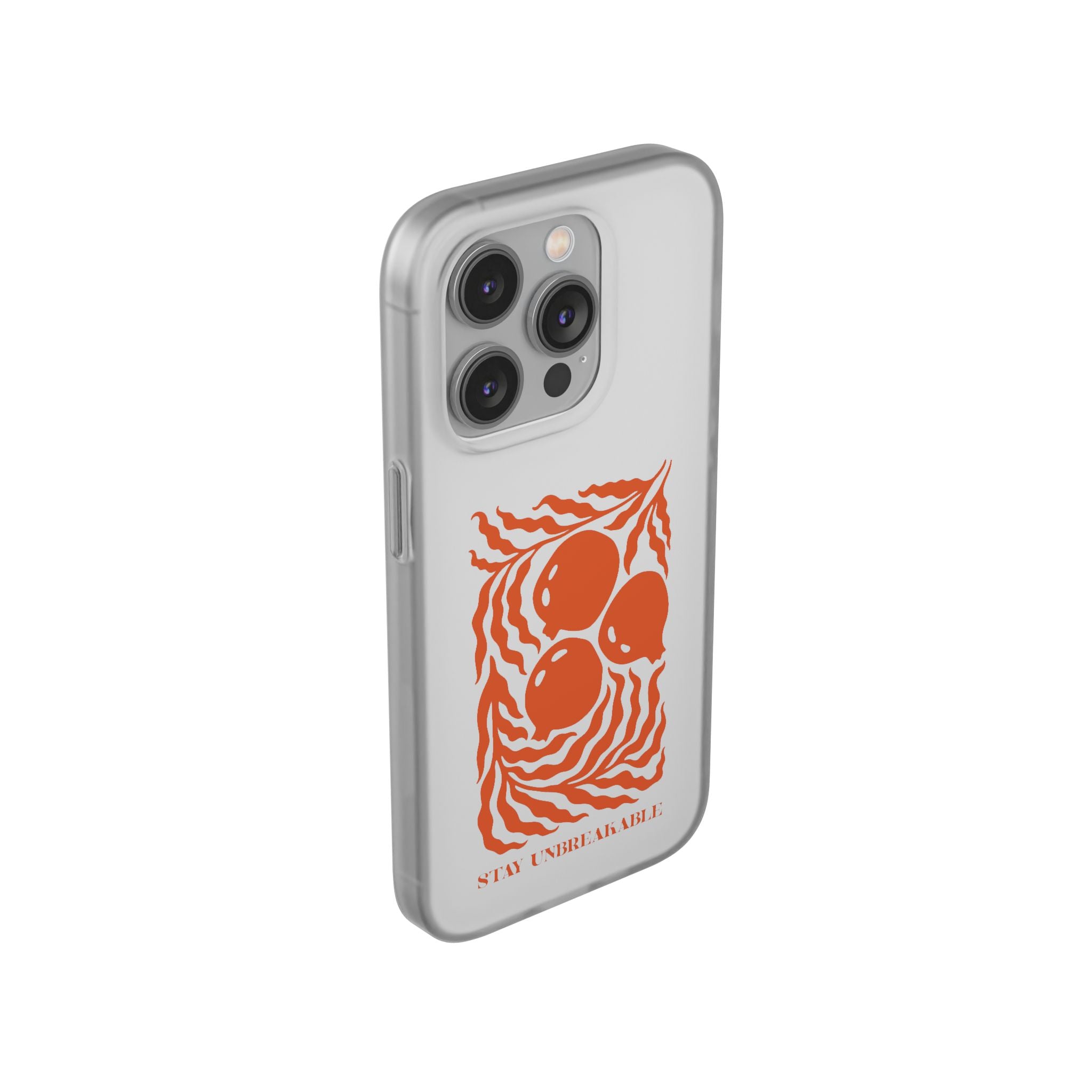 Stay Unbreakable Phone Case — Abstract Orange Fruit Graphic Flexible Case