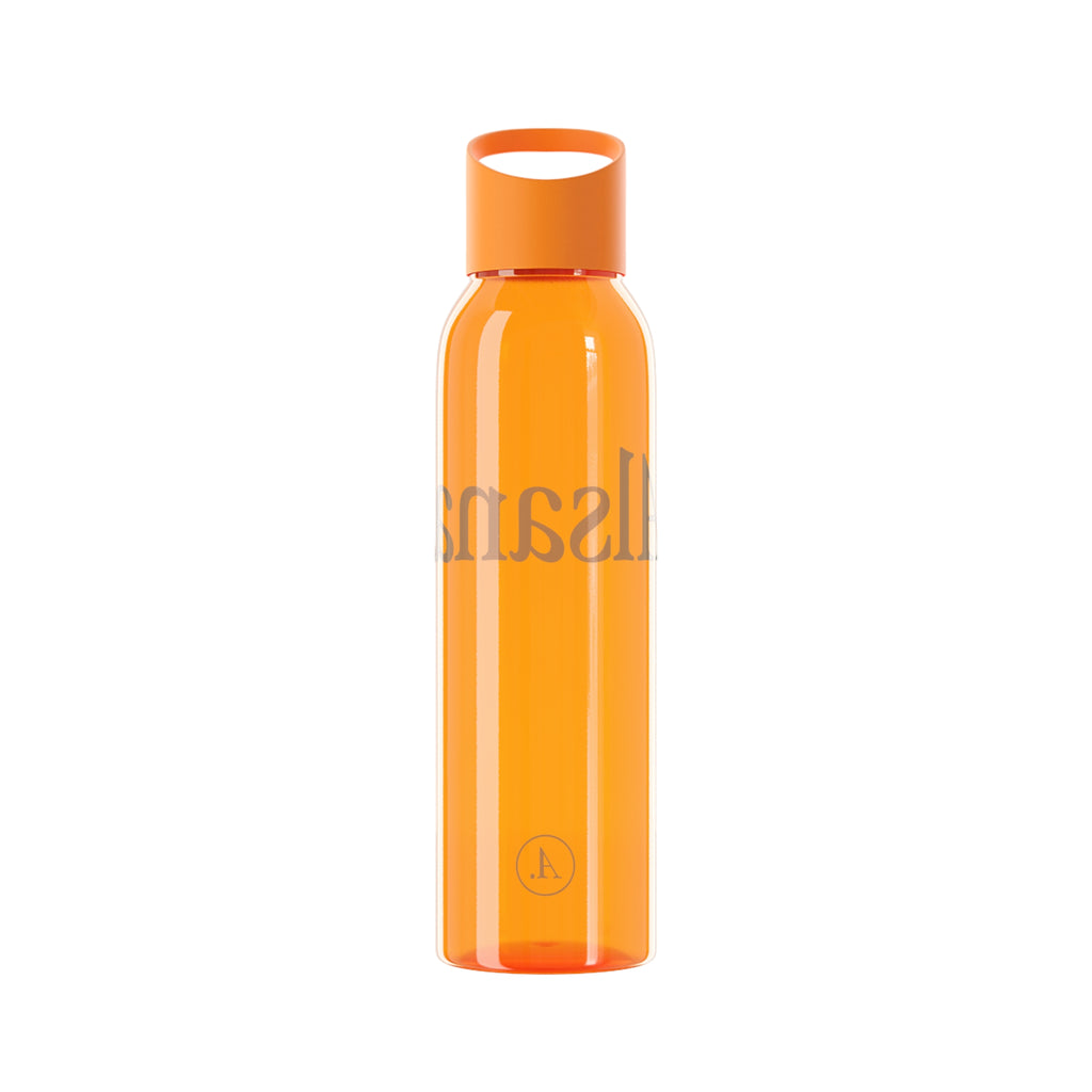 Sky Water Bottle — Minimal Clear Bottle with Subtle Script Accent