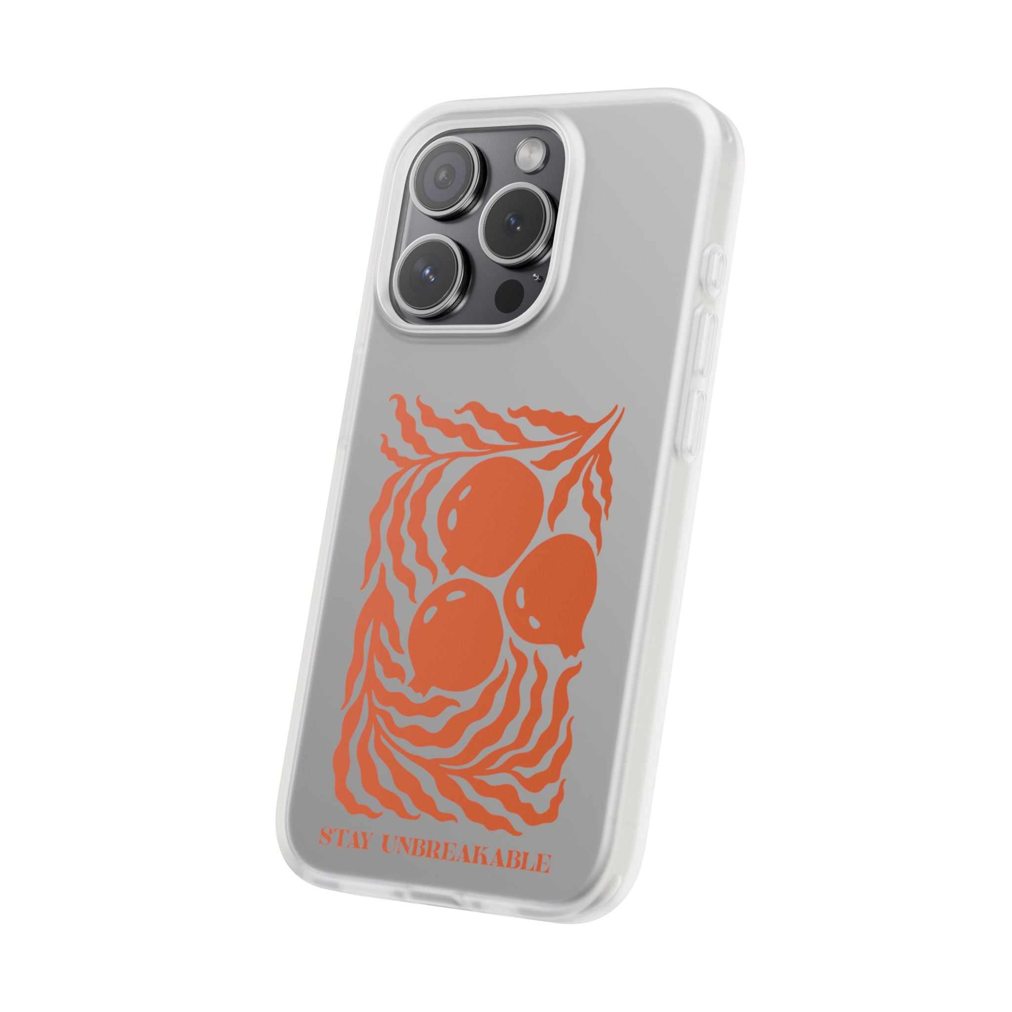 Stay Unbreakable Phone Case — Abstract Orange Fruit Graphic Flexible Case