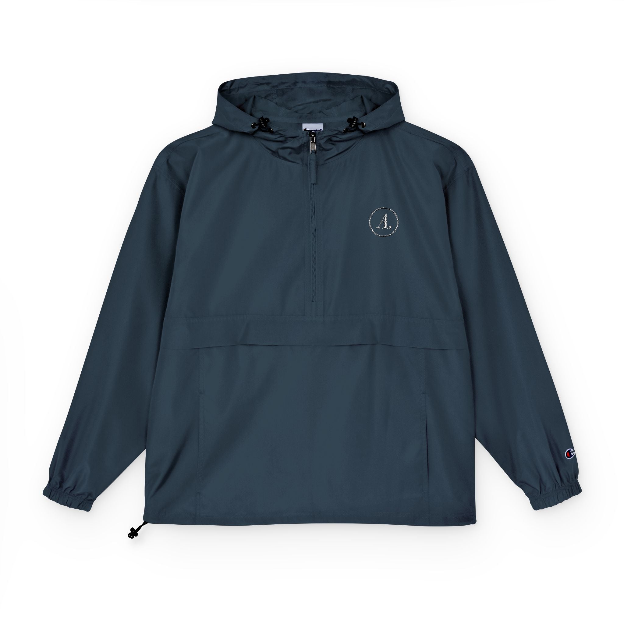 Packable Orange Anorak Jacket – Lightweight Hooded Windbreaker with Subtle Chest Logo