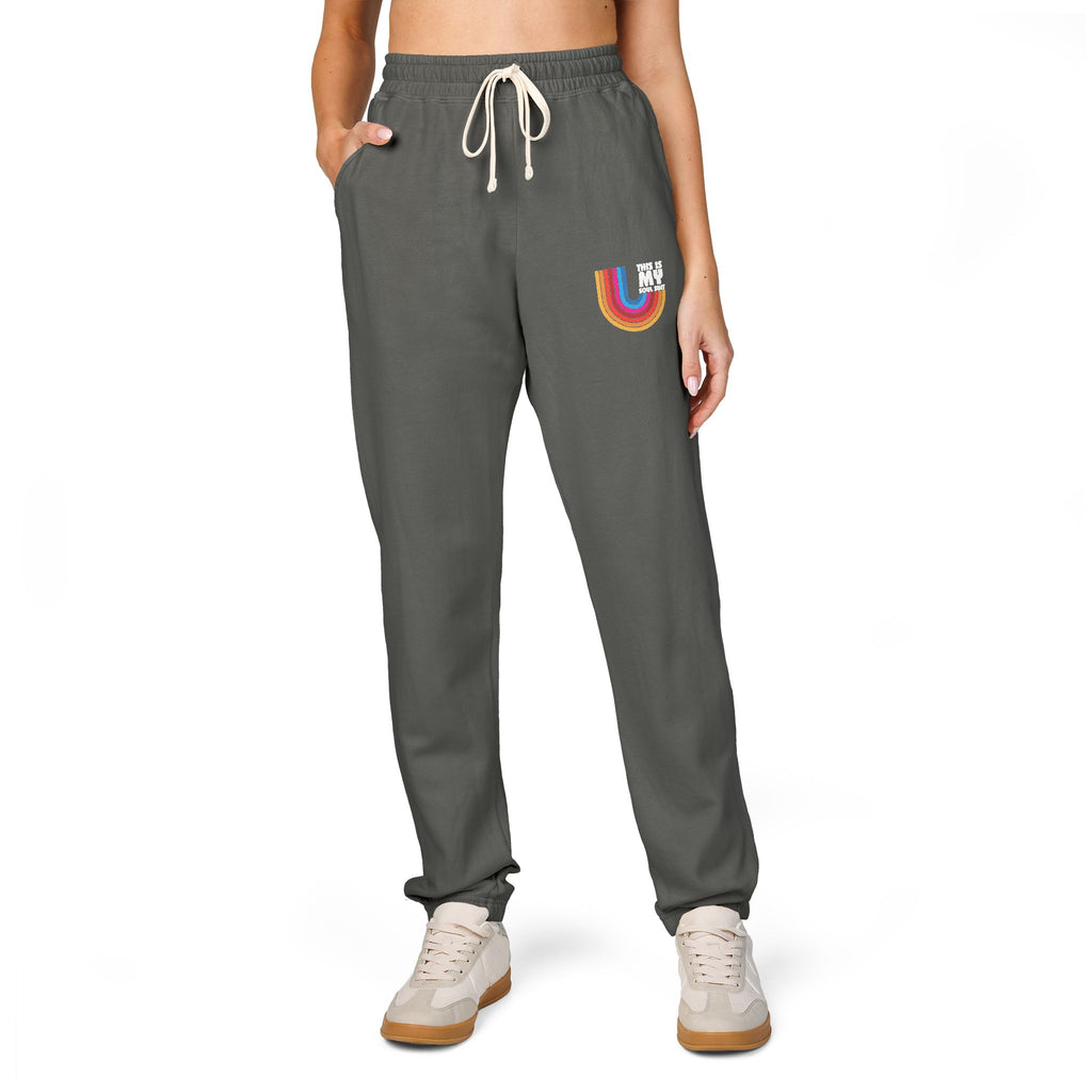 Retro Rainbow Pocket Sweatpants — Cozy Garment-Dyed Joggers