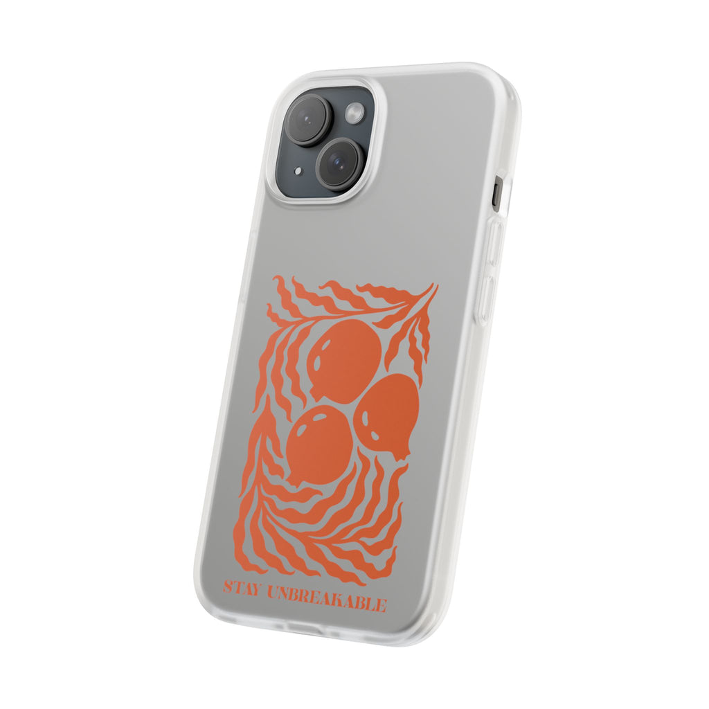 Stay Unbreakable Phone Case — Abstract Orange Fruit Graphic Flexible Case