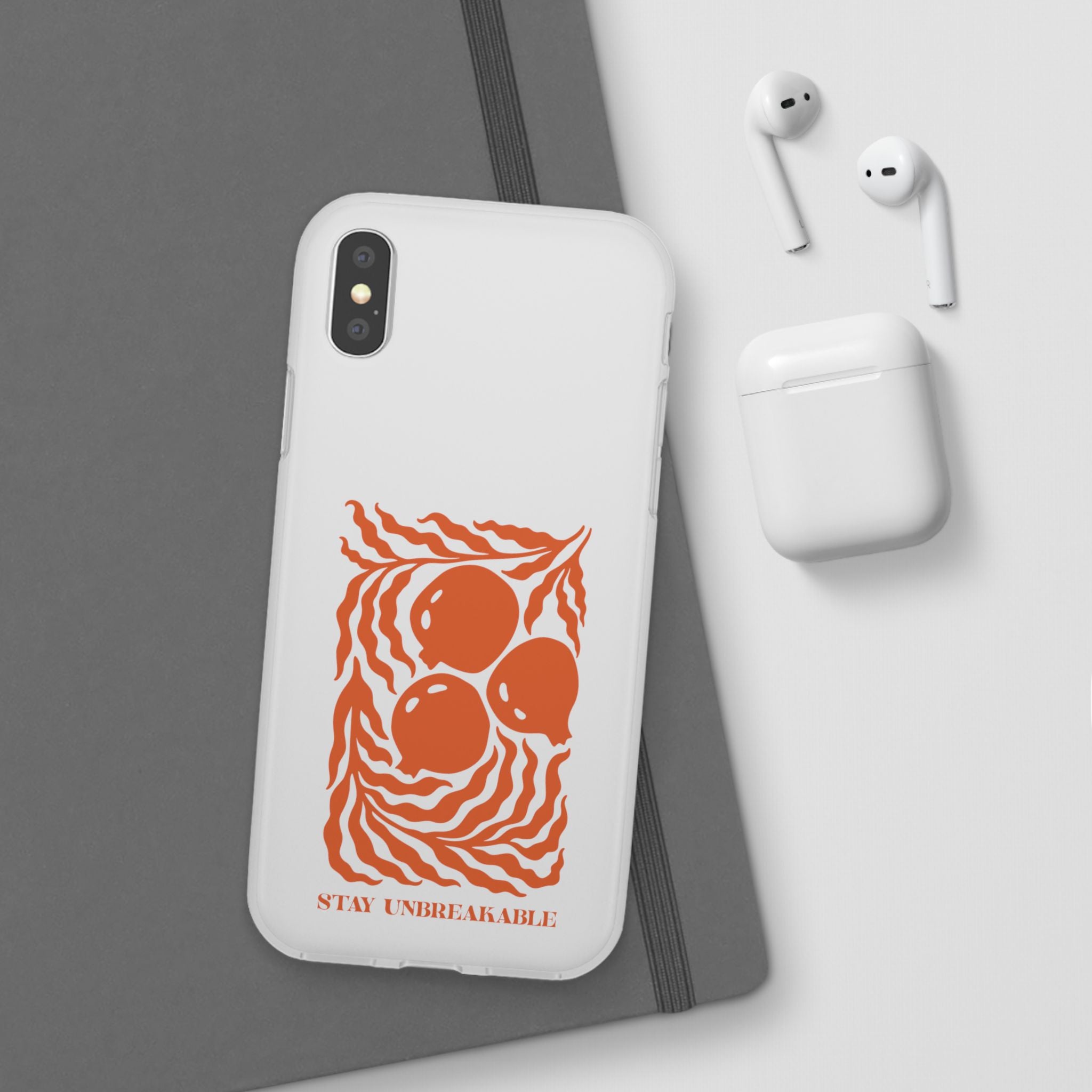 Stay Unbreakable Phone Case — Abstract Orange Fruit Graphic Flexible Case