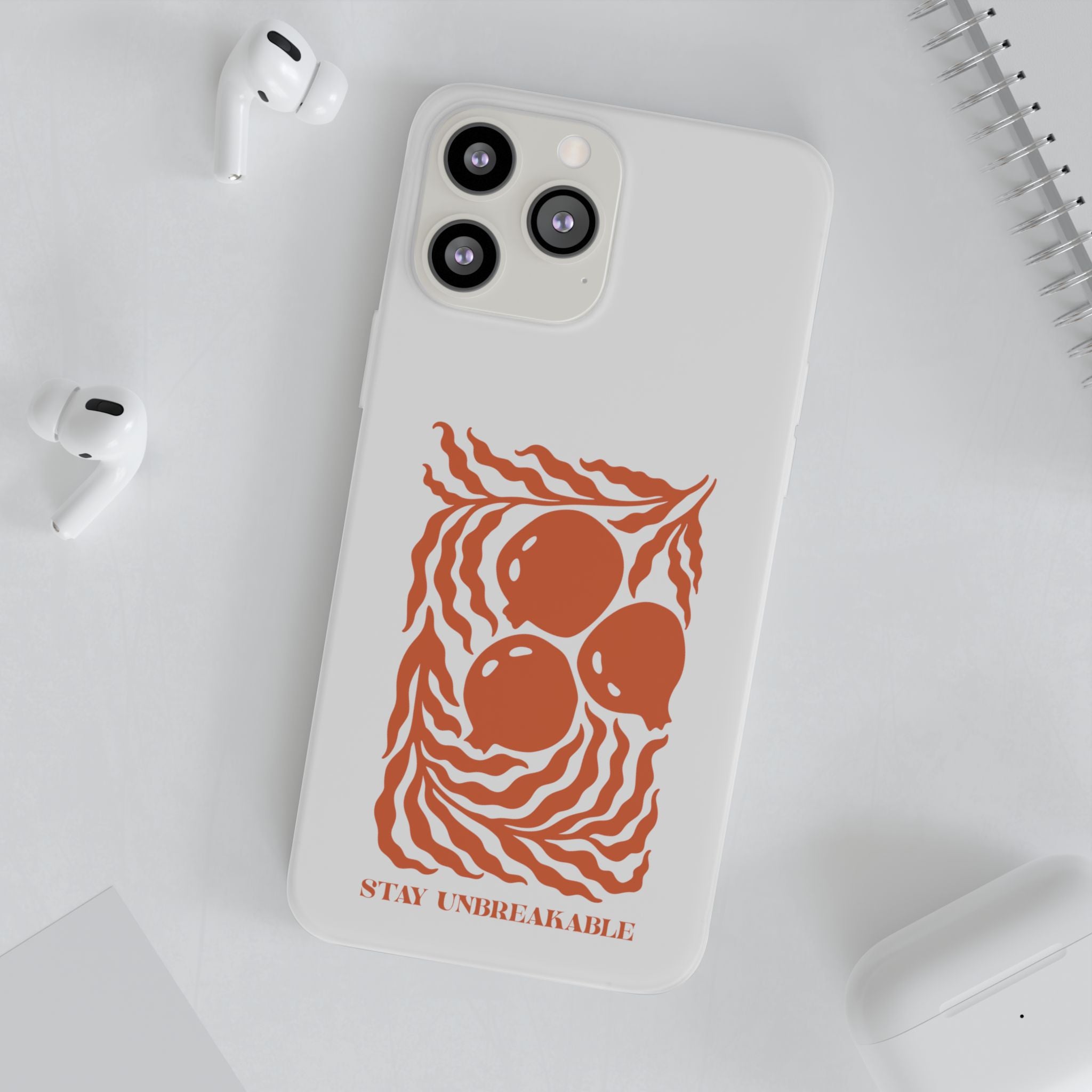 Stay Unbreakable Phone Case — Abstract Orange Fruit Graphic Flexible Case