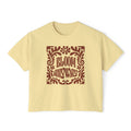 Bloom Anyway Women's Boxy Tee — Retro Floral Inspirational Graphic Shirt