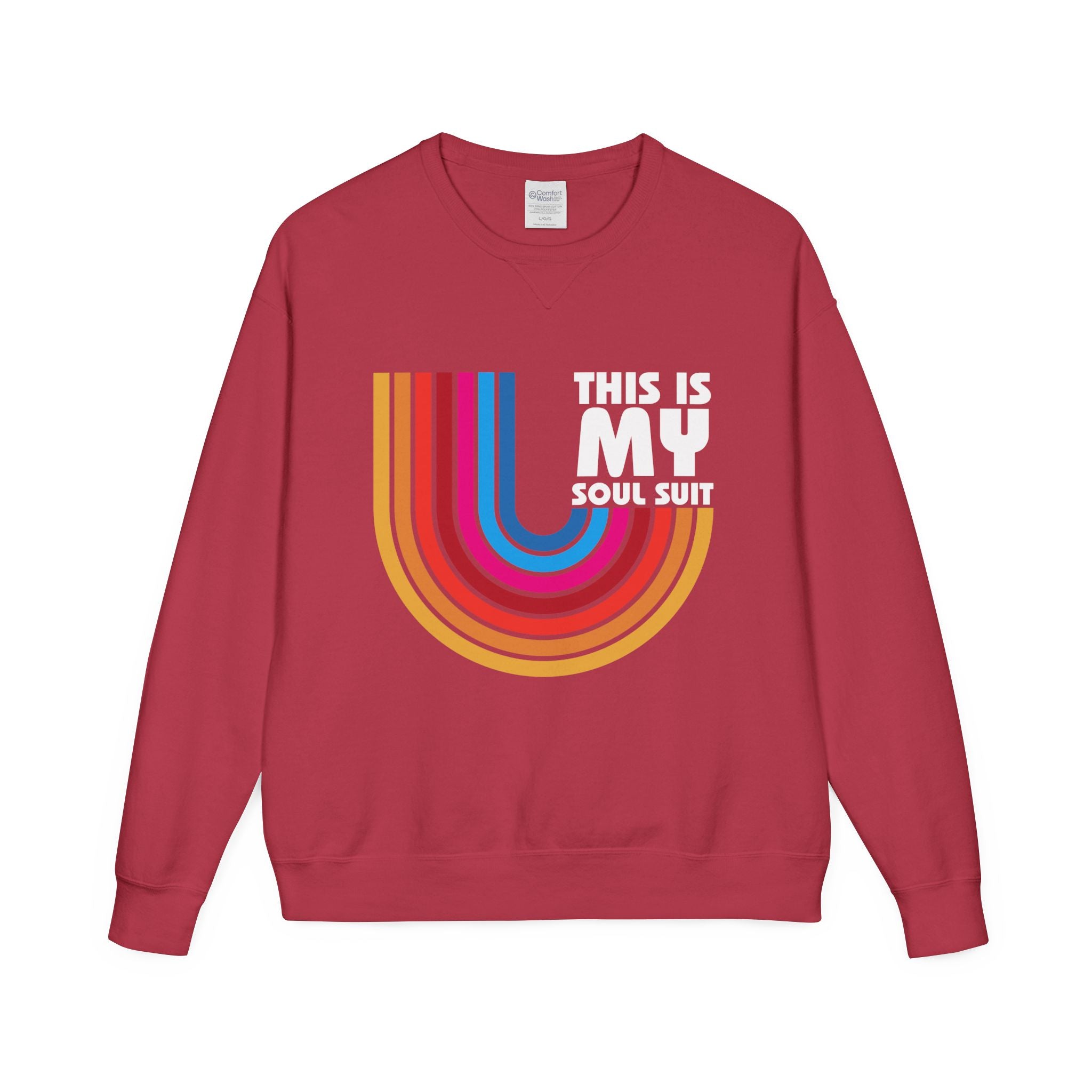 Soul Suit Sweatshirt – Retro Rainbow Crewneck ("This Is My Soul Suit")