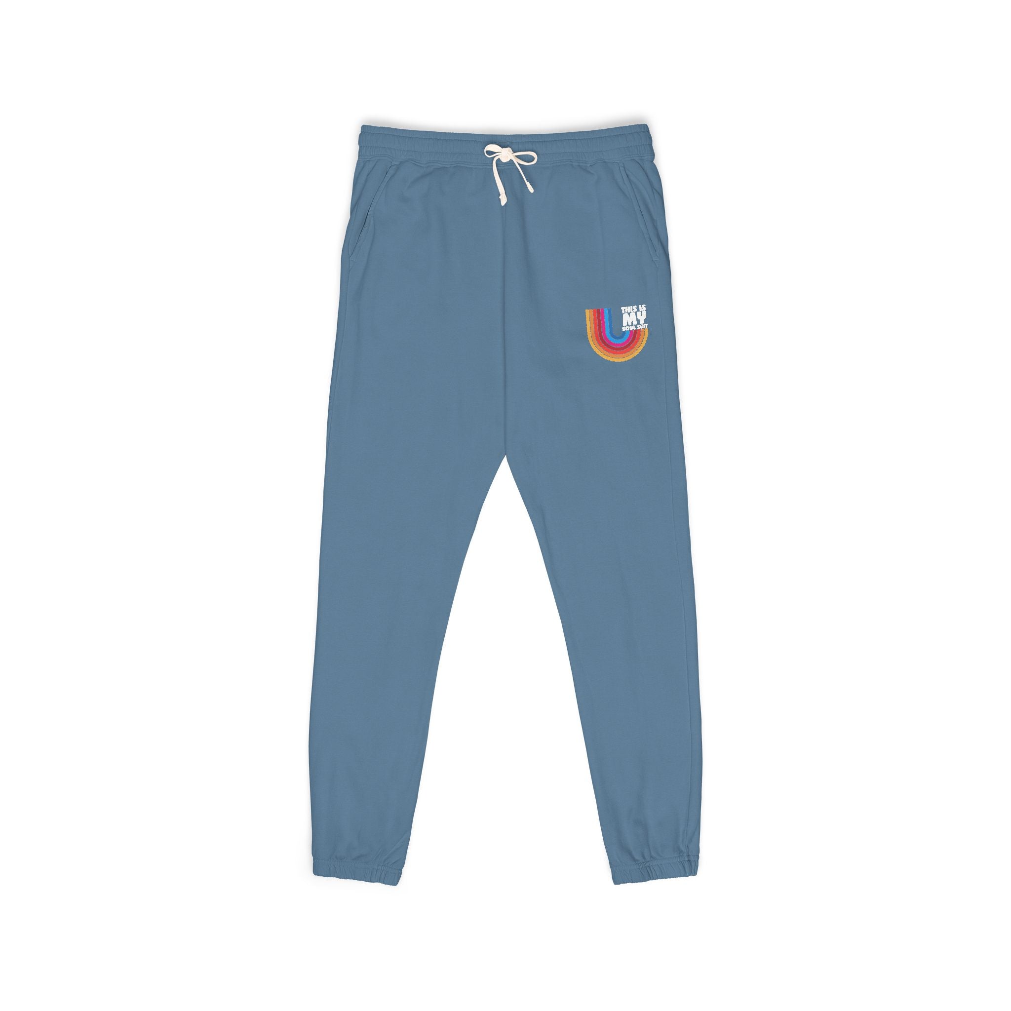 Retro Rainbow Pocket Sweatpants — Cozy Garment-Dyed Joggers