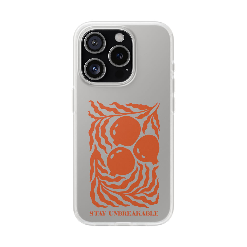 Stay Unbreakable Phone Case — Abstract Orange Fruit Graphic Flexible Case