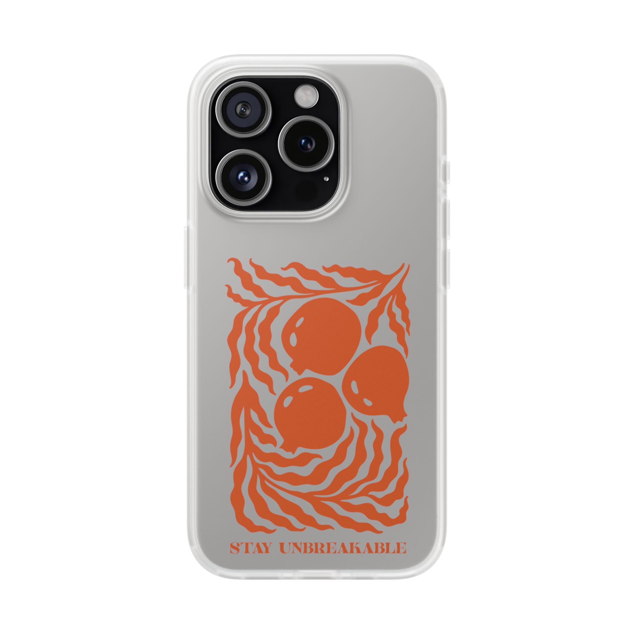 Stay Unbreakable Phone Case — Abstract Orange Fruit Graphic Flexible Case