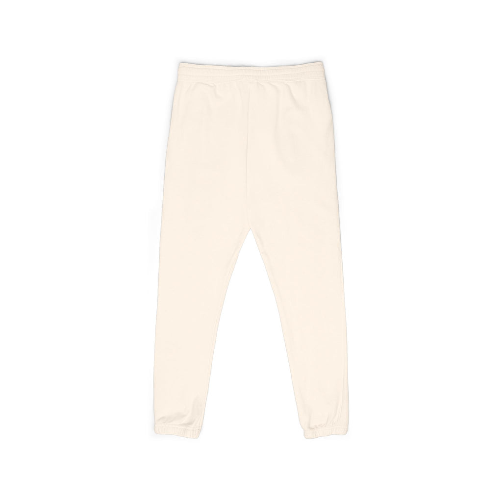 Embroidered Pink Flower Sweatpants — Cozy Garment-Dyed Fleece Joggers