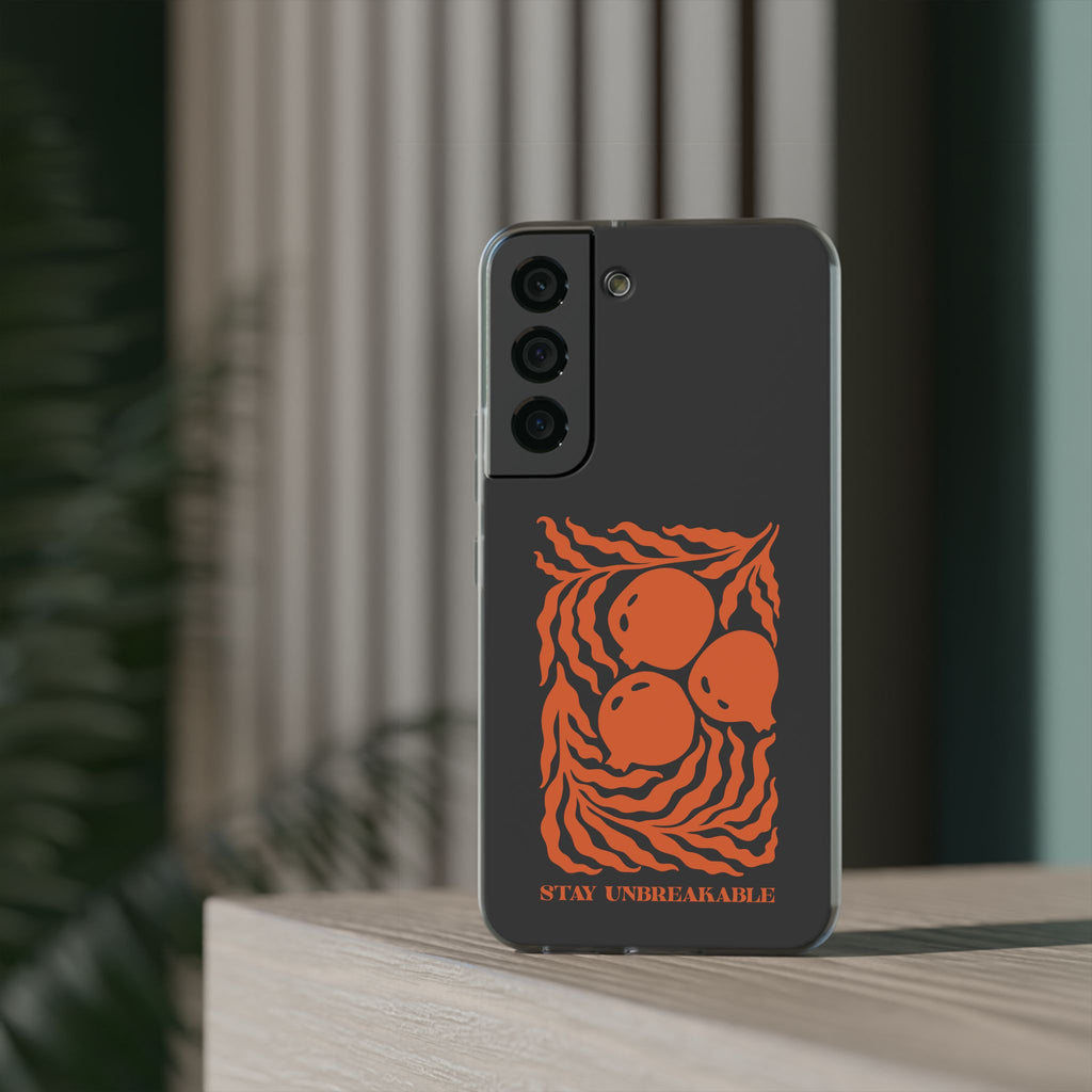 Stay Unbreakable Phone Case — Abstract Orange Fruit Graphic Flexible Case