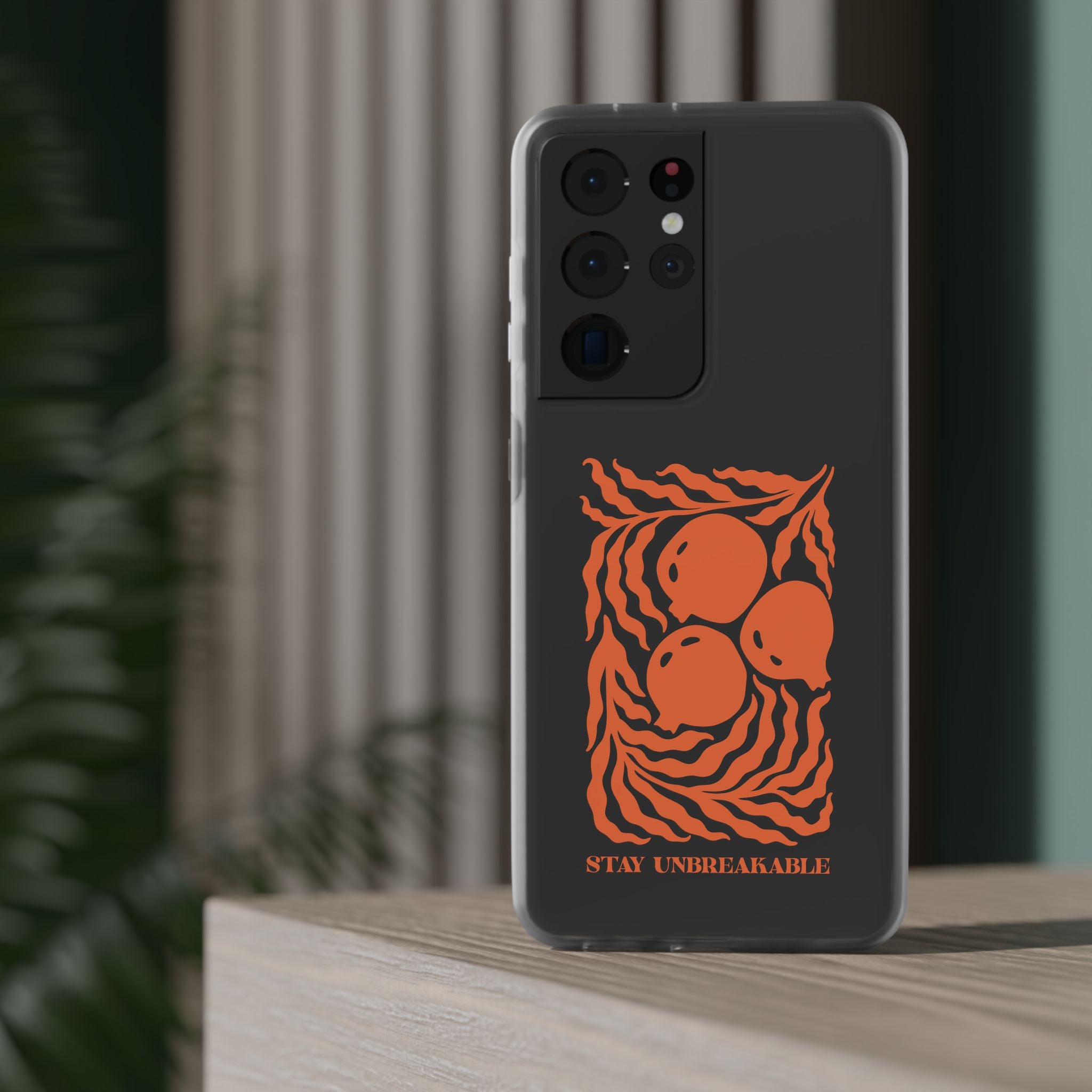 Stay Unbreakable Phone Case — Abstract Orange Fruit Graphic Flexible Case