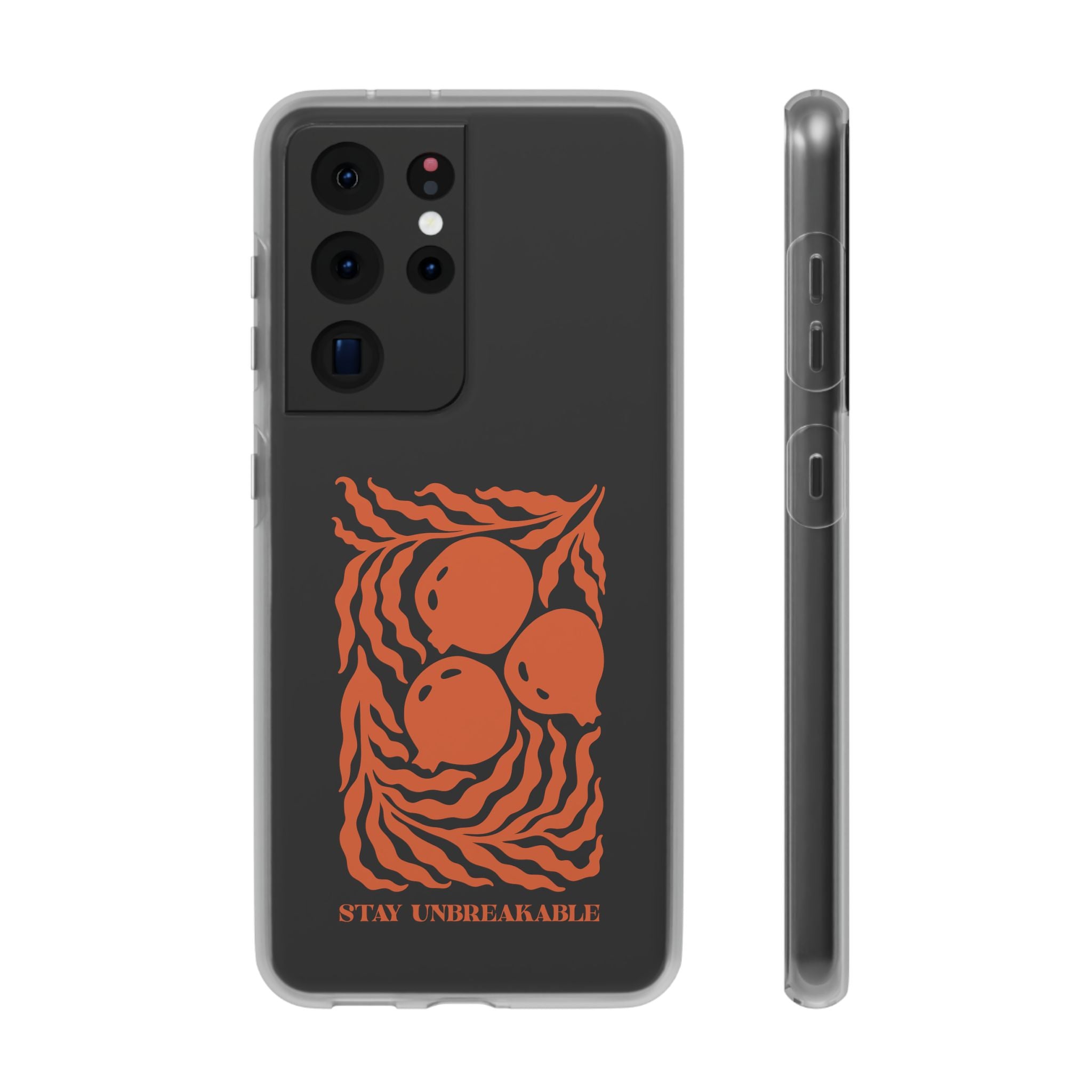 Stay Unbreakable Phone Case — Abstract Orange Fruit Graphic Flexible Case