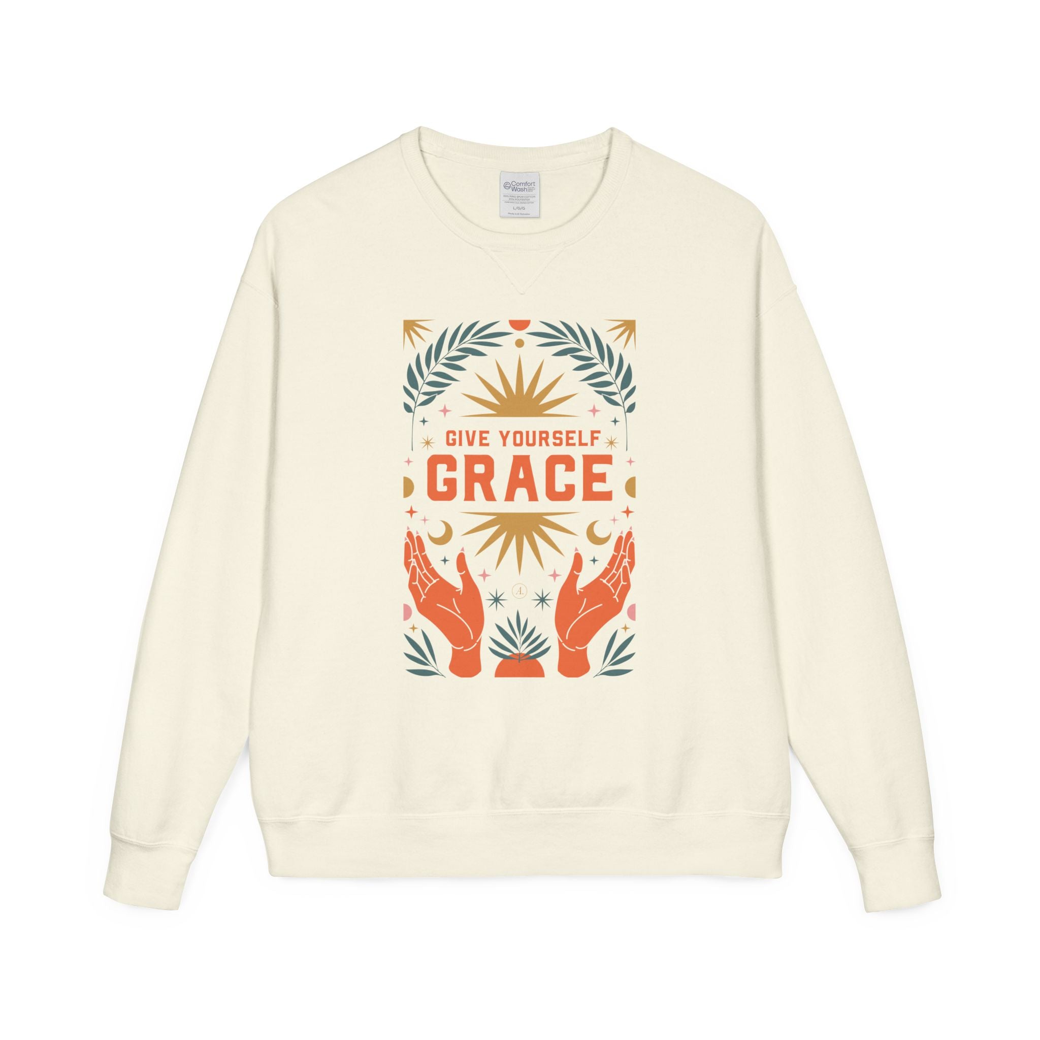 Grace Graphic Sweatshirt — Inspirational Hands & Sun Crewneck
