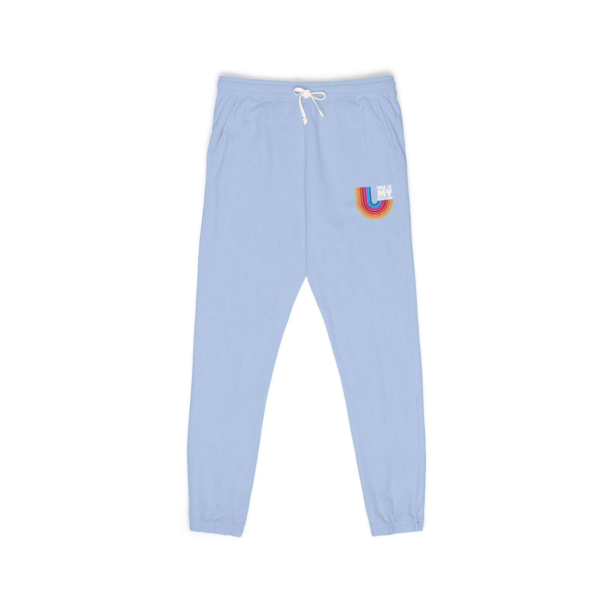 Retro Rainbow Pocket Sweatpants — Cozy Garment-Dyed Joggers
