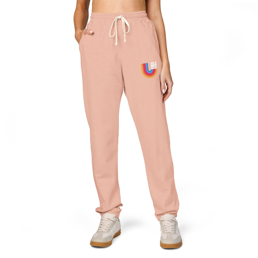 Retro Rainbow Pocket Sweatpants — Cozy Garment-Dyed Joggers