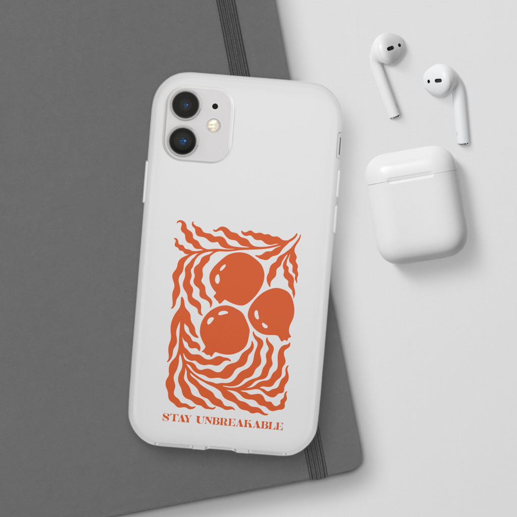 Stay Unbreakable Phone Case — Abstract Orange Fruit Graphic Flexible Case