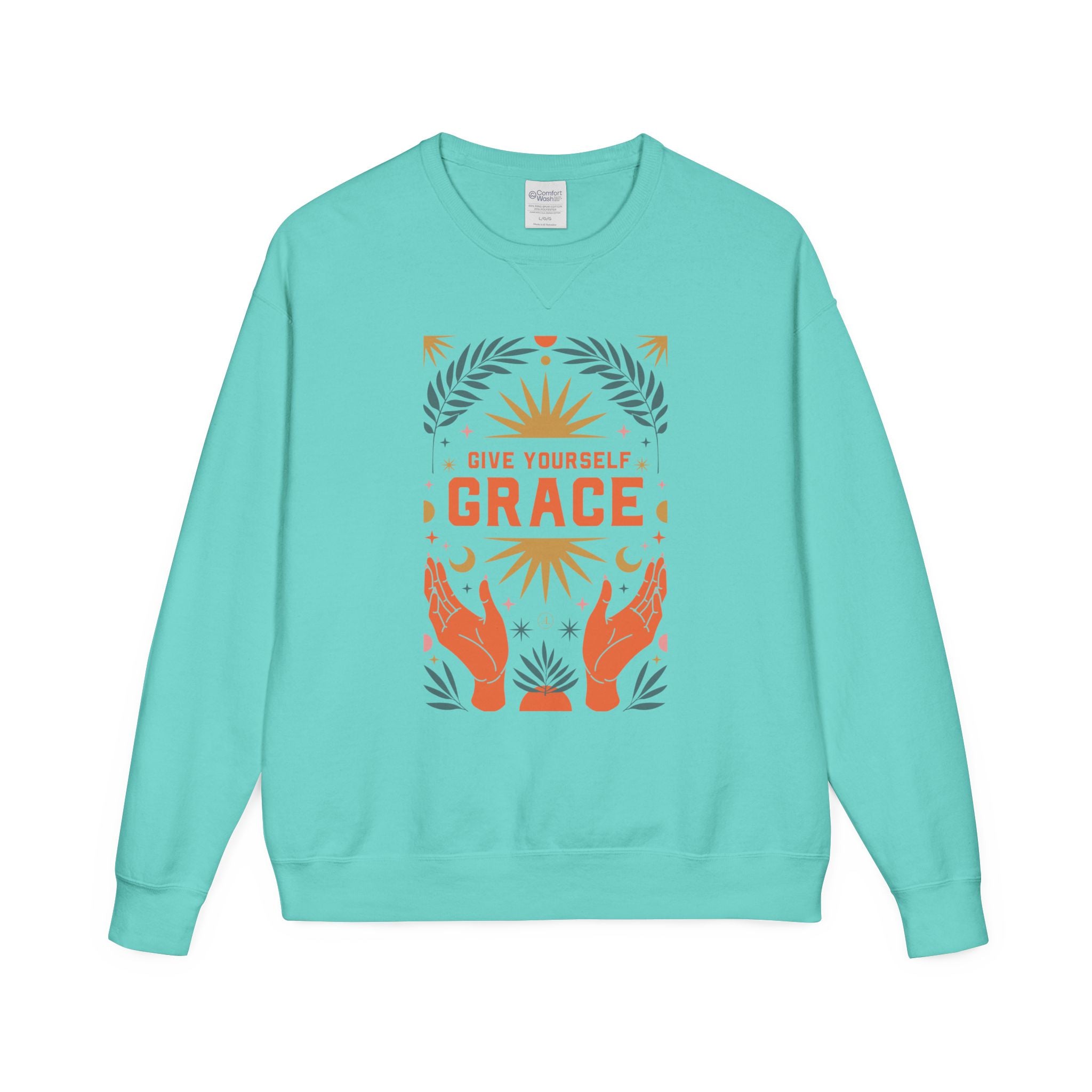 Grace Graphic Sweatshirt — Inspirational Hands & Sun Crewneck
