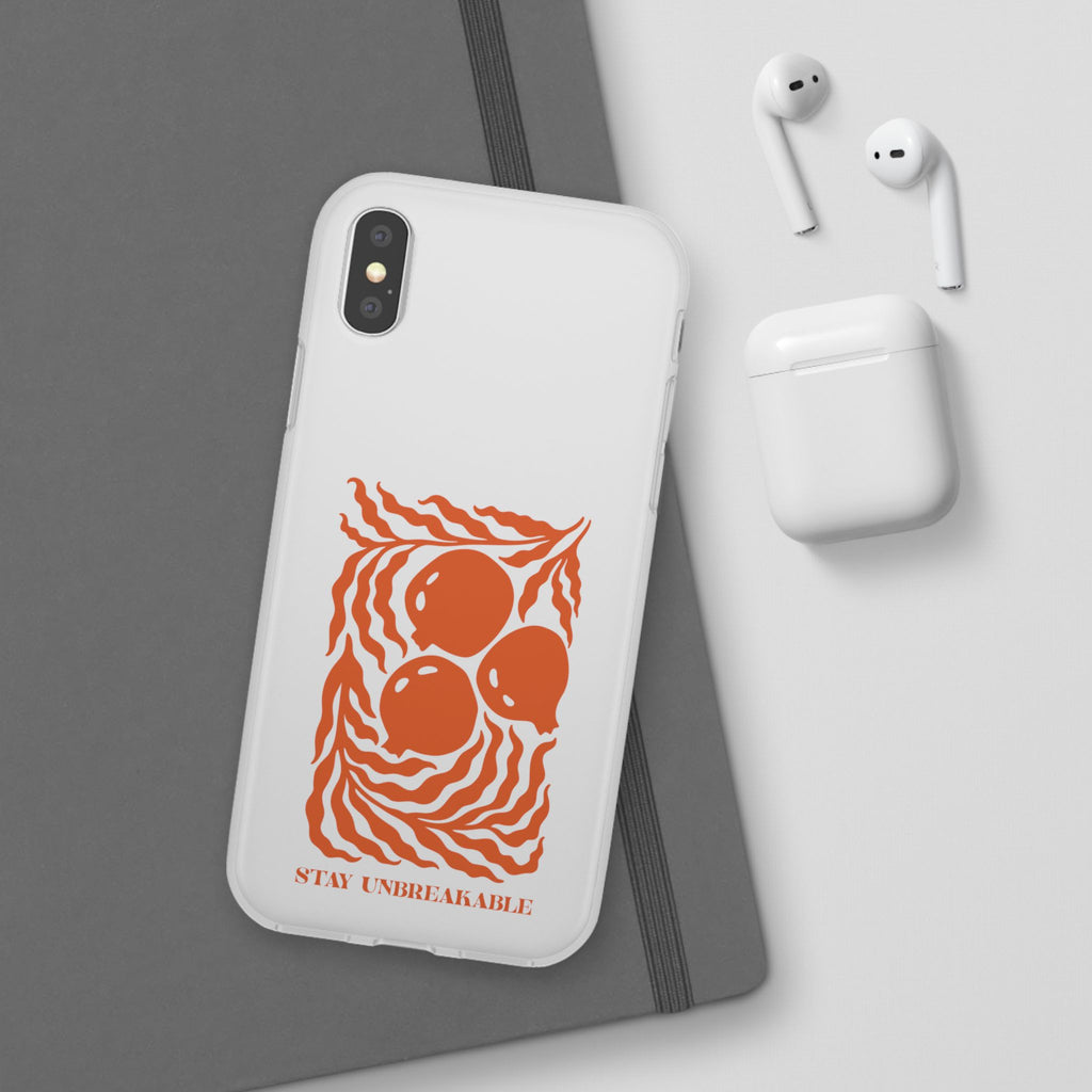 Stay Unbreakable Phone Case — Abstract Orange Fruit Graphic Flexible Case