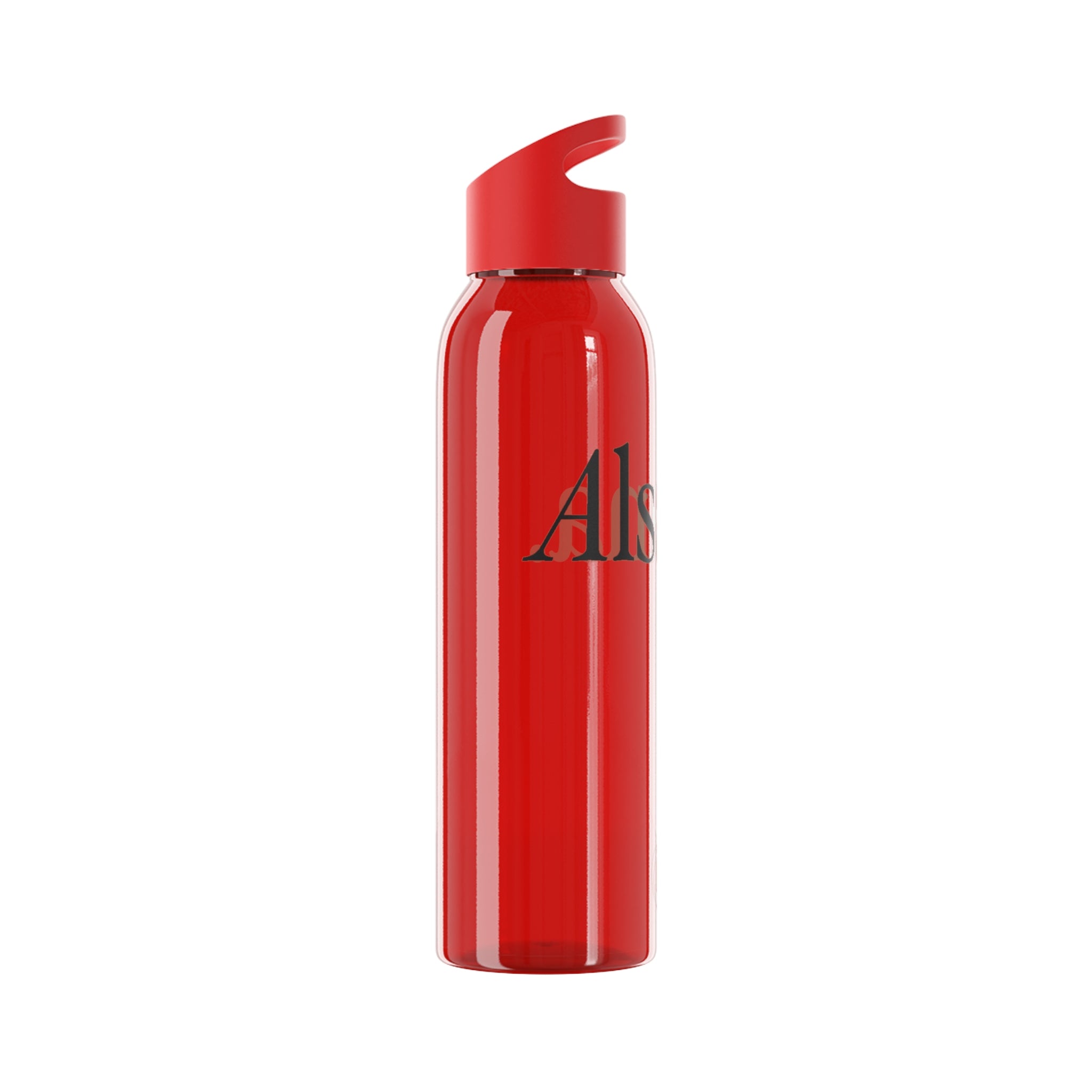 Sky Water Bottle — Minimal Clear Bottle with Subtle Script Accent