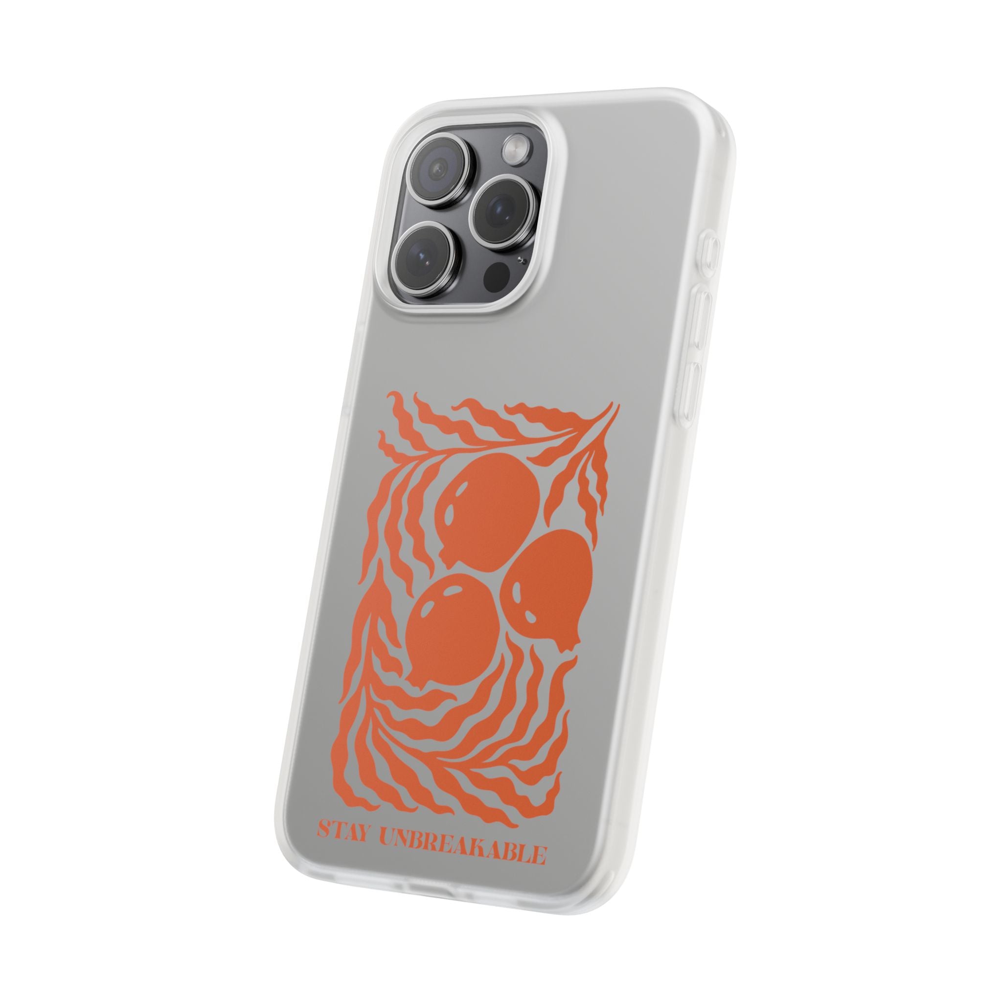 Stay Unbreakable Phone Case — Abstract Orange Fruit Graphic Flexible Case