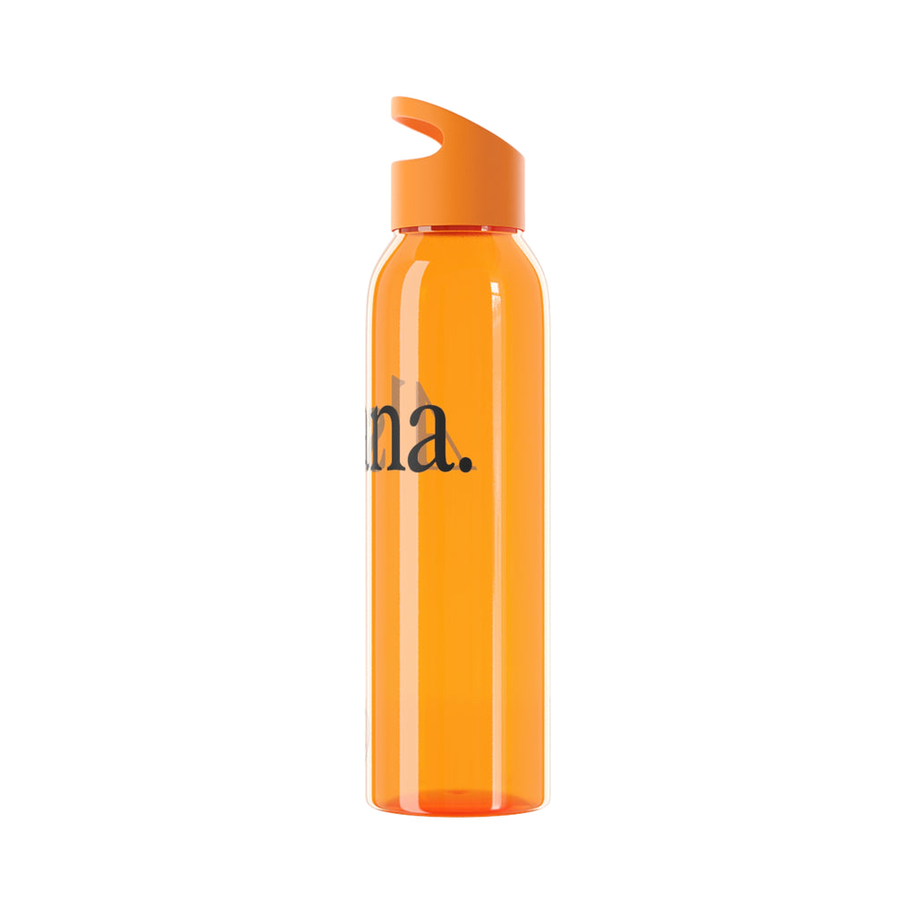 Sky Water Bottle — Minimal Clear Bottle with Subtle Script Accent