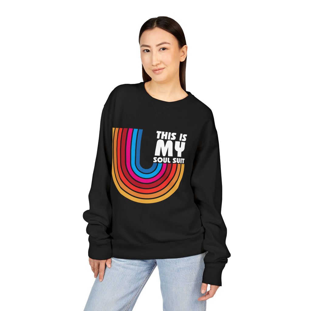 Soul Suit Sweatshirt – Retro Rainbow Crewneck ("This Is My Soul Suit")