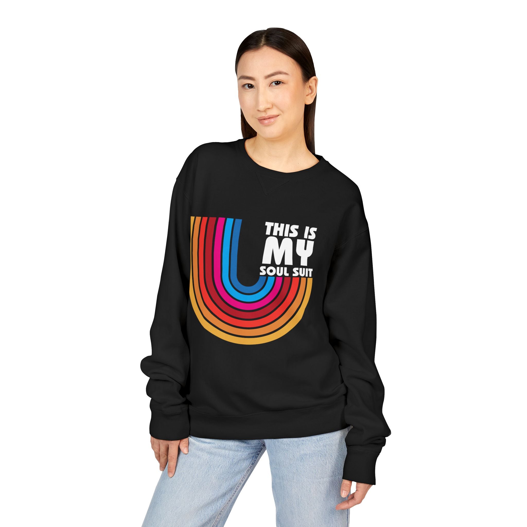 Soul Suit Sweatshirt – Retro Rainbow Crewneck ("This Is My Soul Suit")