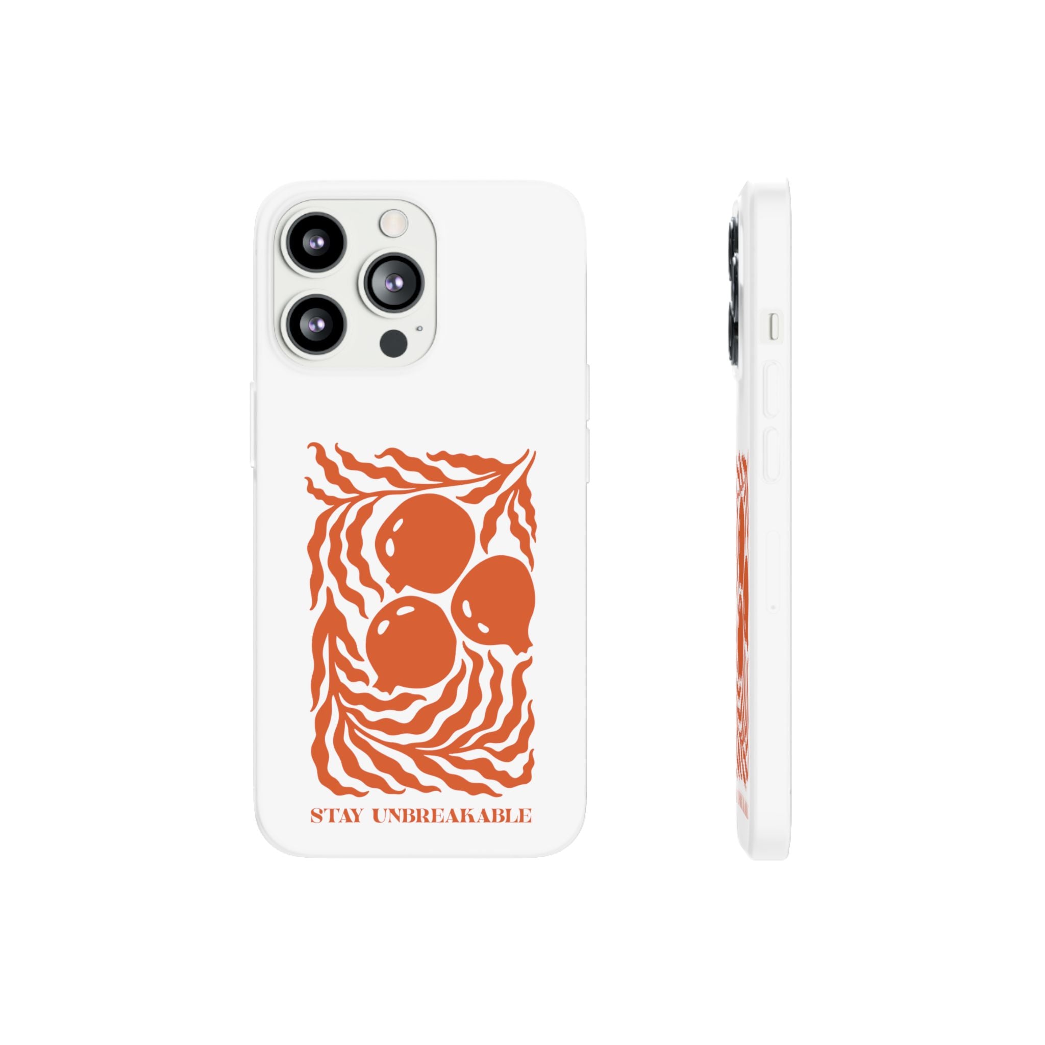 Stay Unbreakable Phone Case — Abstract Orange Fruit Graphic Flexible Case