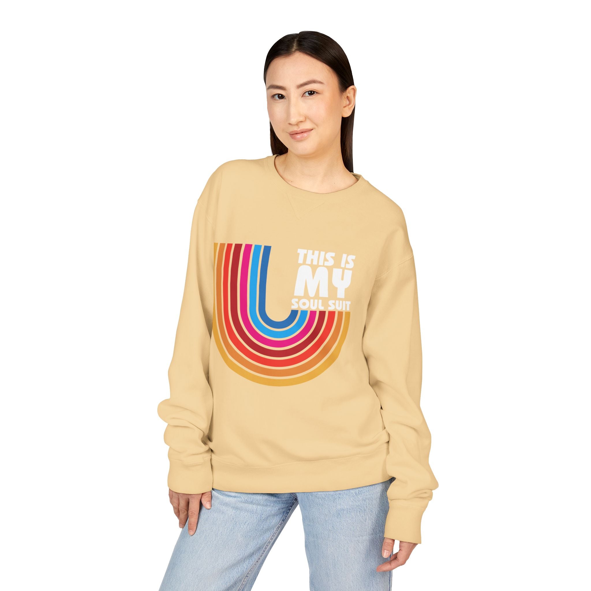 Soul Suit Sweatshirt – Retro Rainbow Crewneck ("This Is My Soul Suit")