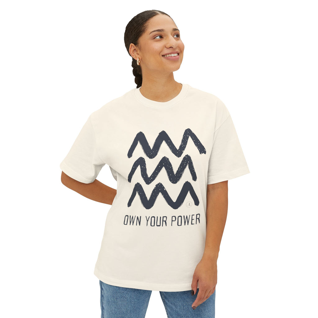 Own Your Power Tee — Oversized Boxy Graphic T‑Shirt