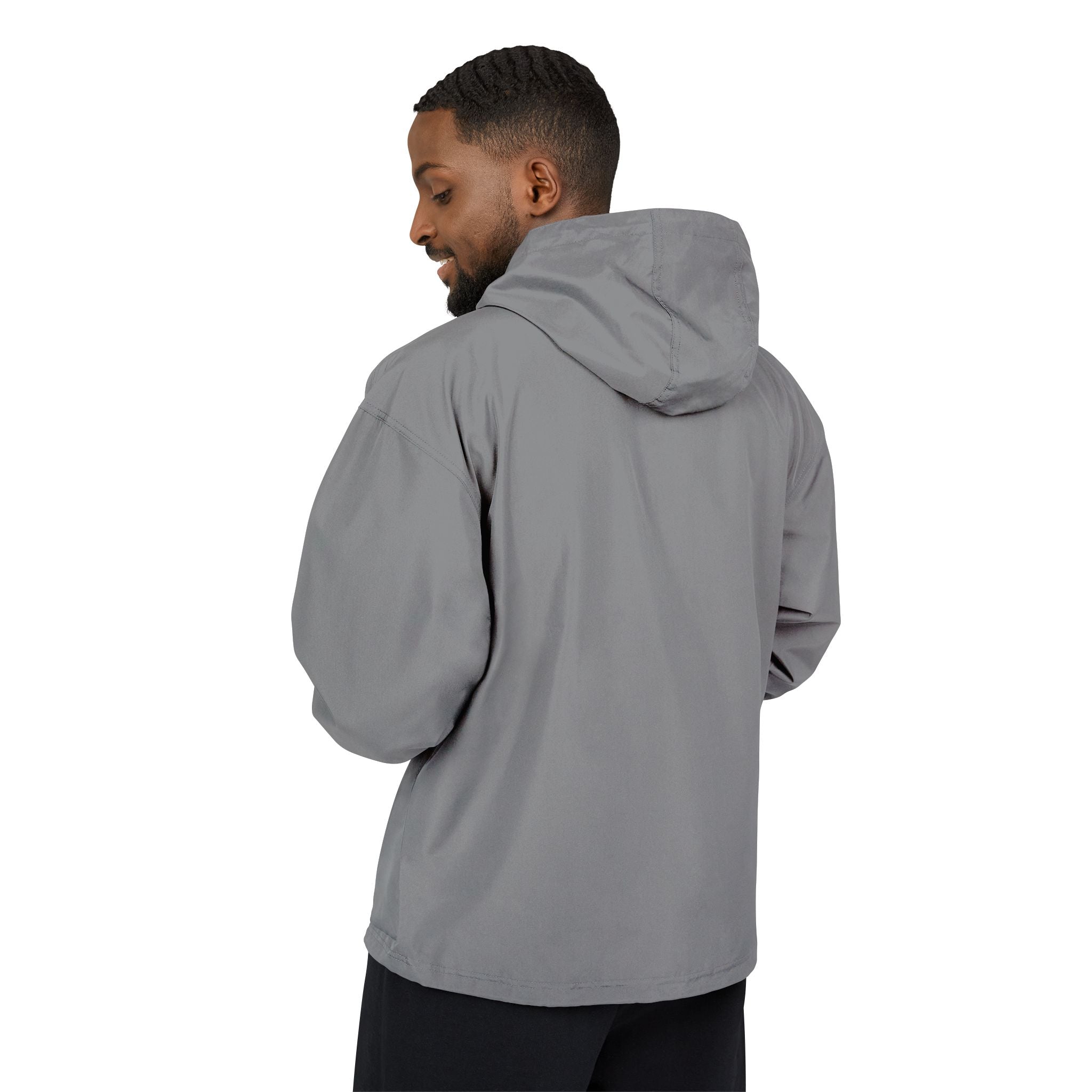 Packable Orange Anorak Jacket – Lightweight Hooded Windbreaker with Subtle Chest Logo