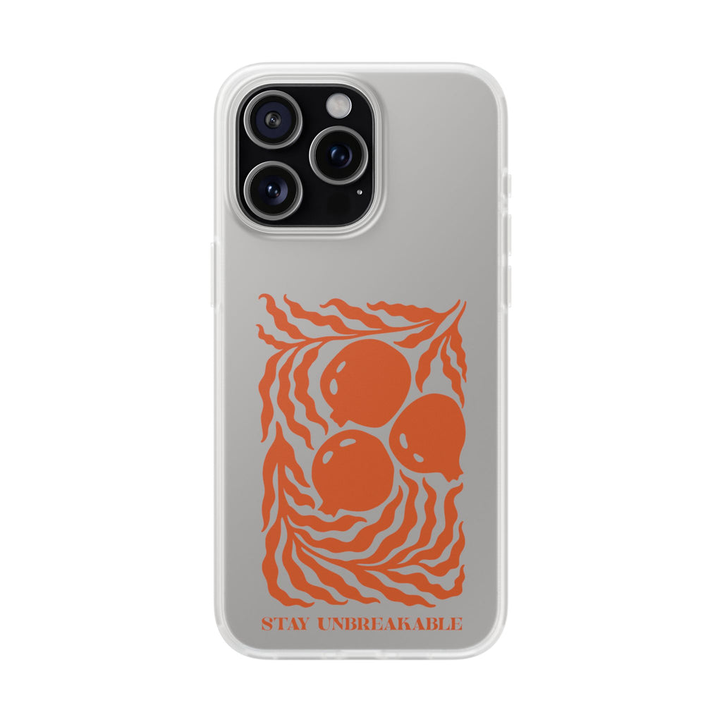 Stay Unbreakable Phone Case — Abstract Orange Fruit Graphic Flexible Case