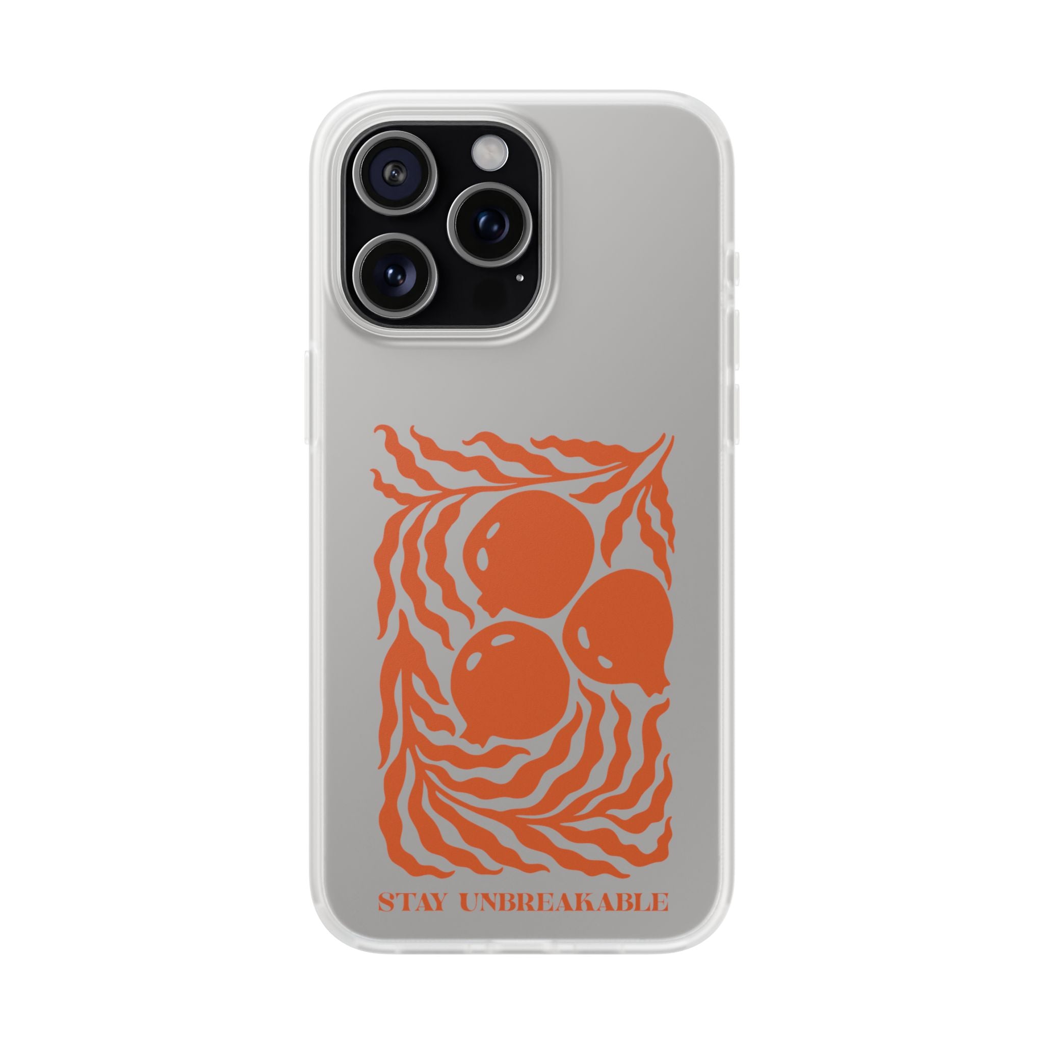 Stay Unbreakable Phone Case — Abstract Orange Fruit Graphic Flexible Case
