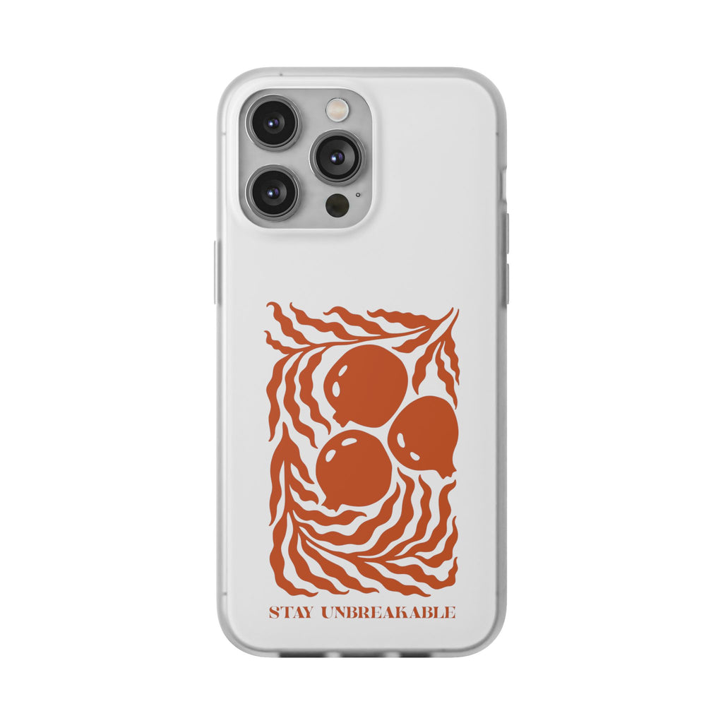 Stay Unbreakable Phone Case — Abstract Orange Fruit Graphic Flexible Case