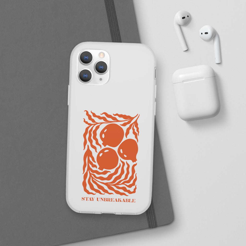 Stay Unbreakable Phone Case — Abstract Orange Fruit Graphic Flexible Case