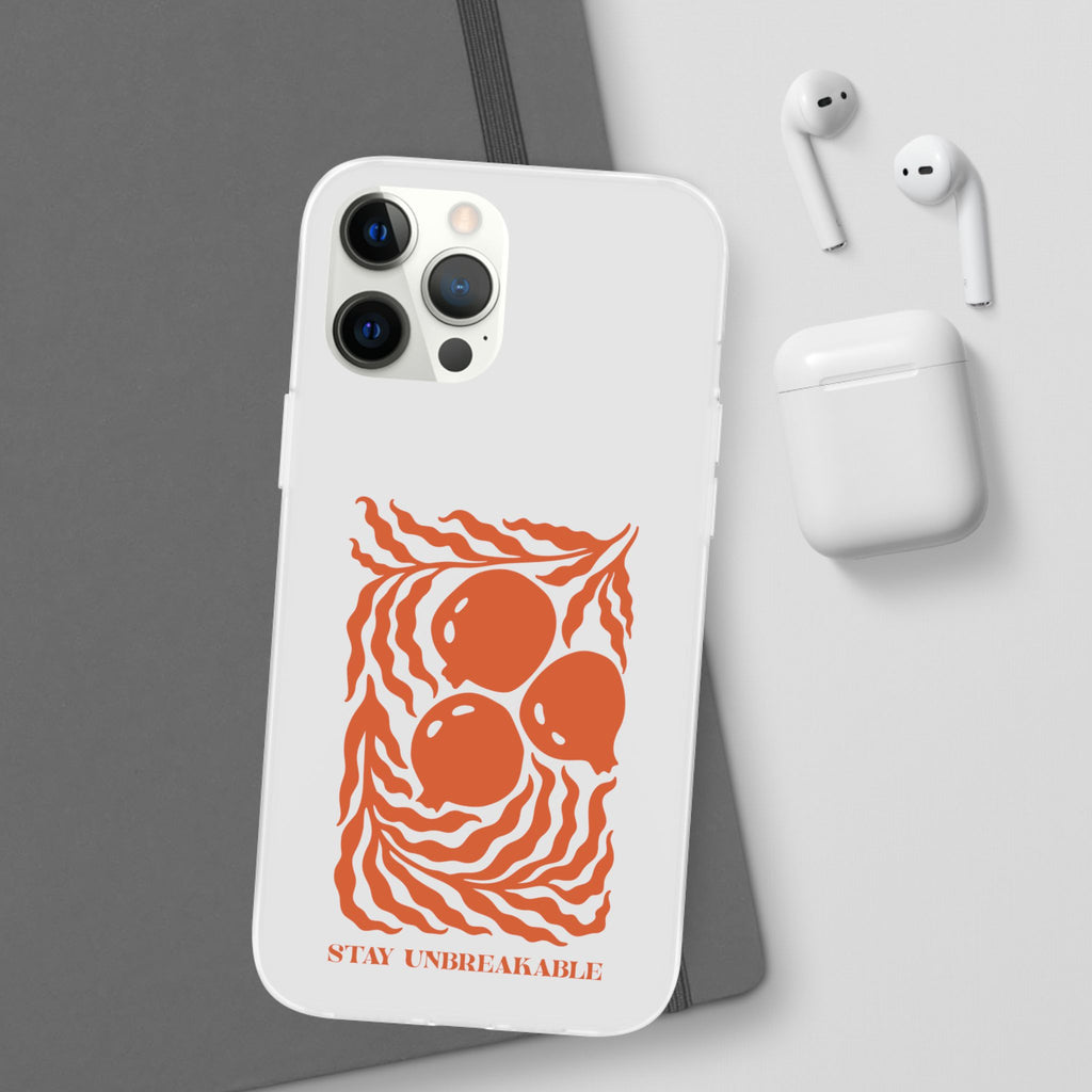 Stay Unbreakable Phone Case — Abstract Orange Fruit Graphic Flexible Case