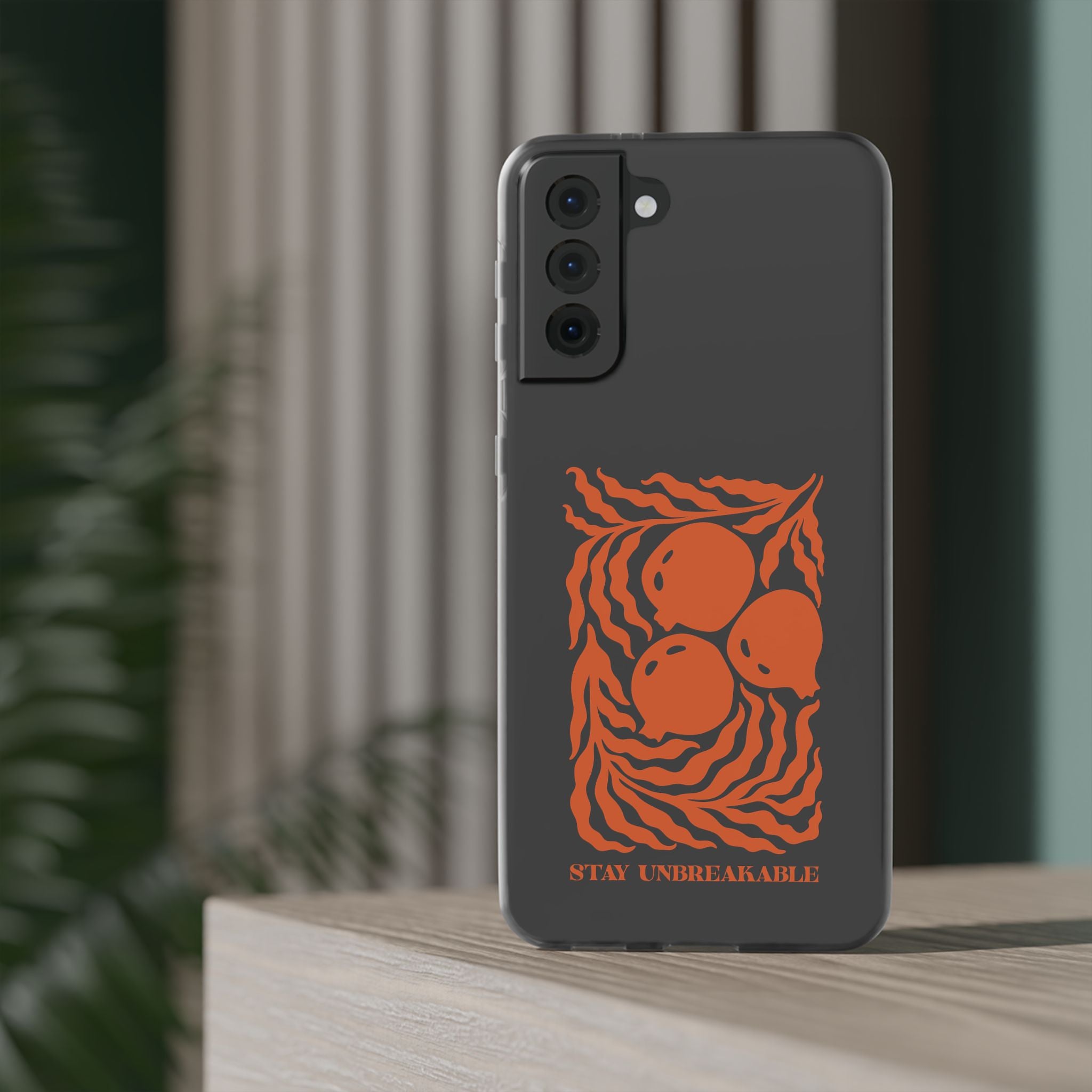 Stay Unbreakable Phone Case — Abstract Orange Fruit Graphic Flexible Case