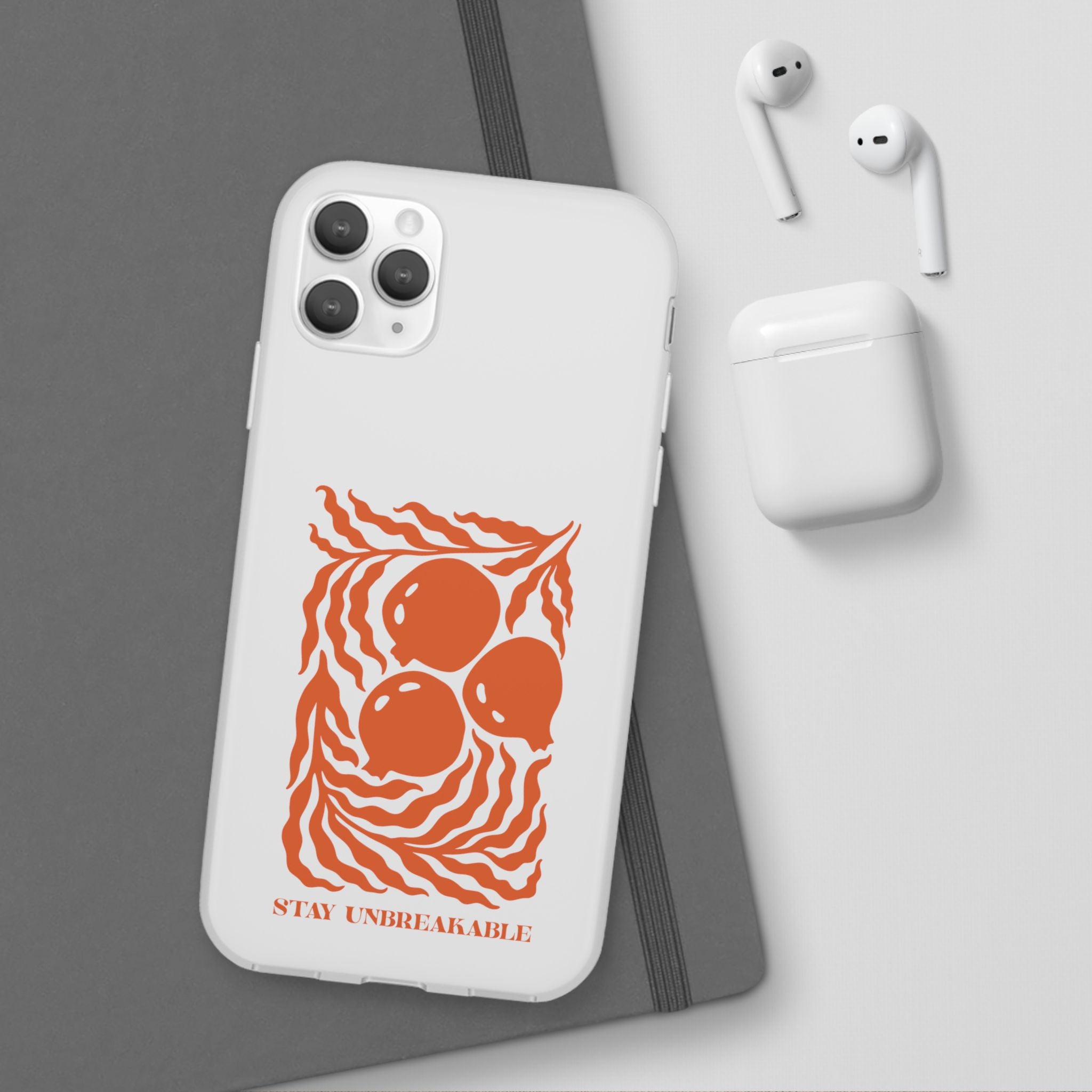 Stay Unbreakable Phone Case — Abstract Orange Fruit Graphic Flexible Case
