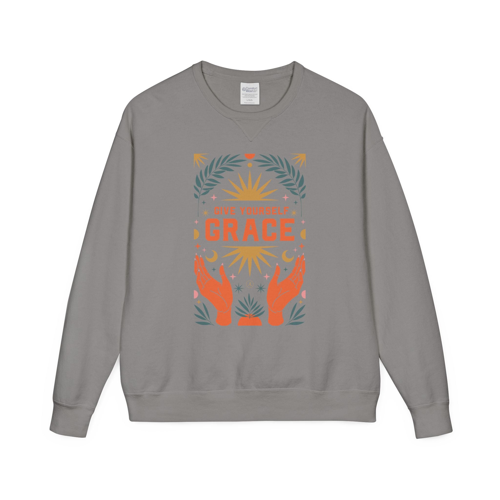 Grace Graphic Sweatshirt — Inspirational Hands & Sun Crewneck