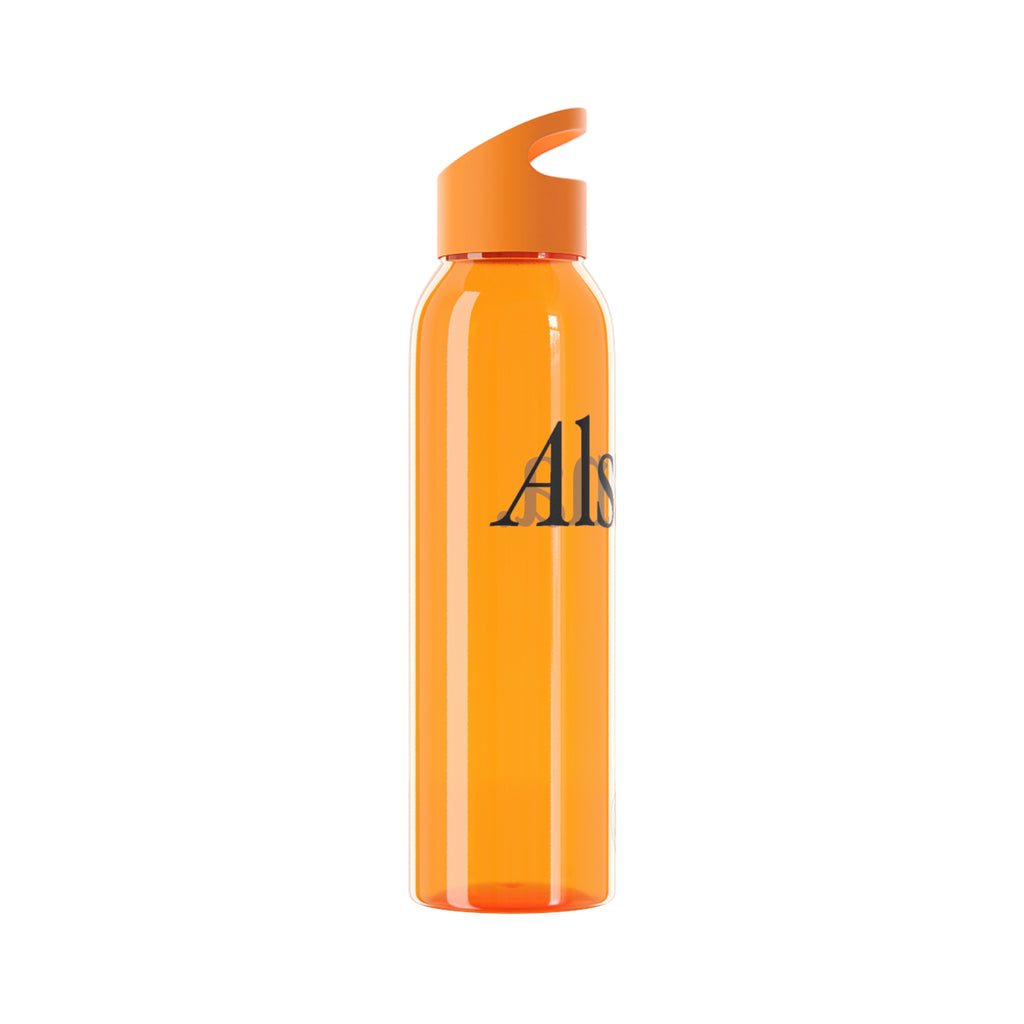 Sky Water Bottle — Minimal Clear Bottle with Subtle Script Accent