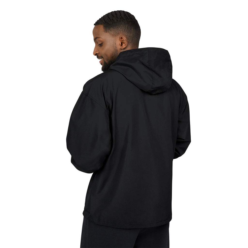 Packable Orange Anorak Jacket – Lightweight Hooded Windbreaker with Subtle Chest Logo