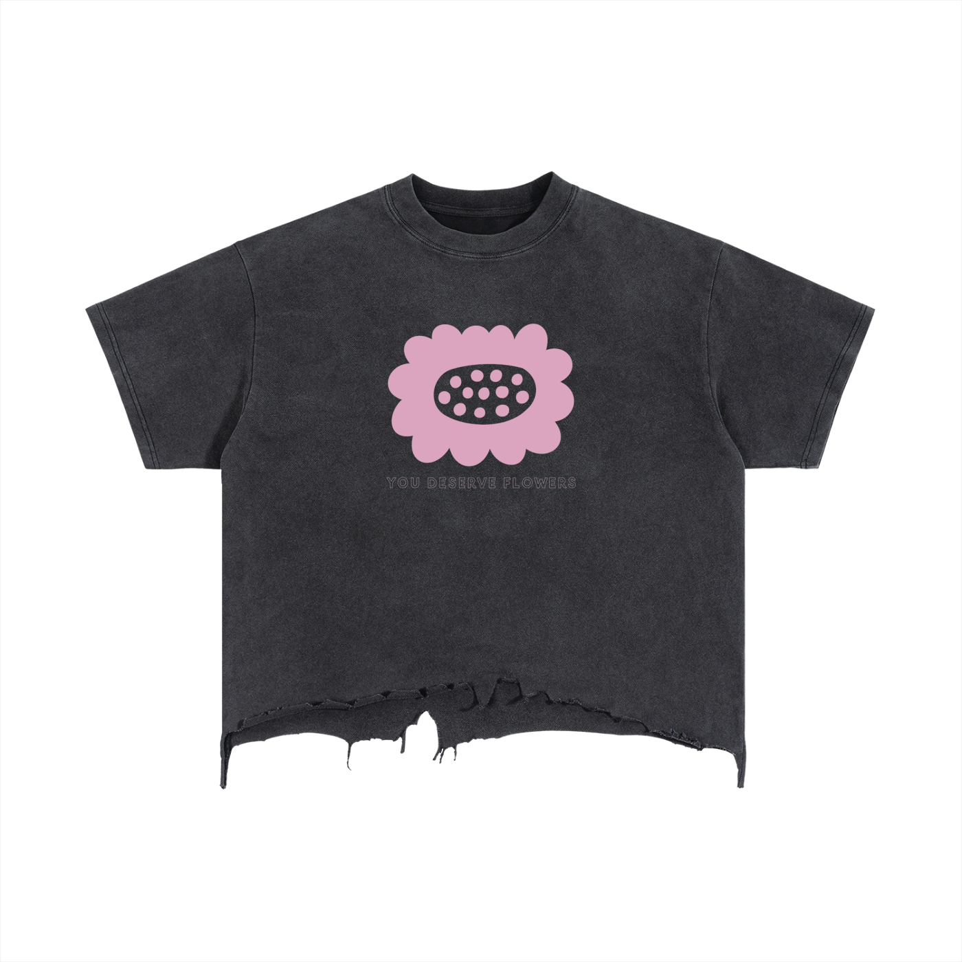 Vintage Wash Boxy Distressed Hem T-Shirt